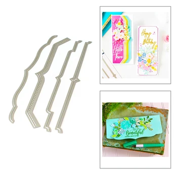 

2020 Hot New Edge Layered Banner Nesting Background Metal Cutting Dies Foil and Crafts Scrapbooking For Card Making no stamps