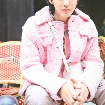 

Winter Sweaters 2019 Women And Men Simple Casual Design Fashion Pink Knit Cardigan Sweater Coat Thick Warm Unisex Sweater