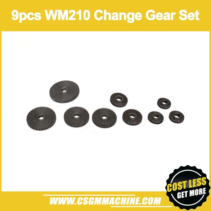 Thread Cutting Kits 9pcs/Metric Change Gear Set For WM210 Lathe Machine