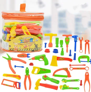 

High Quality Portable House Play Toy Set Environmentally Engineering Repair Boy Tool Toys Bright Color Tool Suitcase Toys