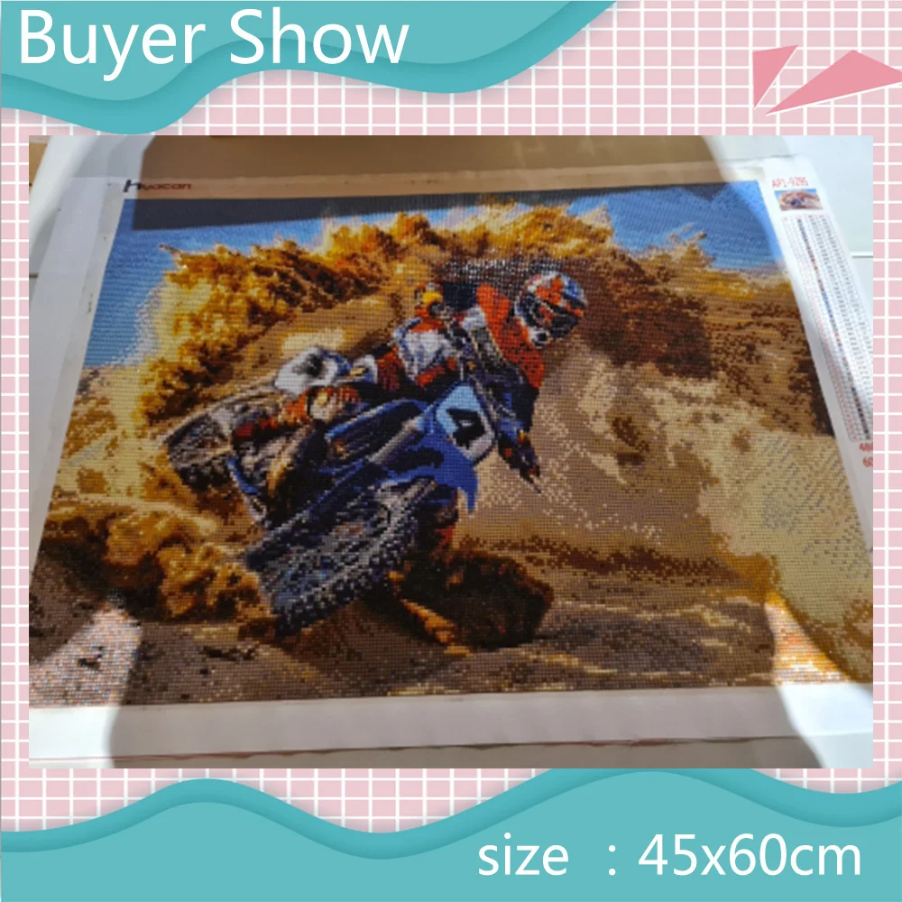 Diamond Painting Huacan 5d Diamond Painting s Motorcycle Diamond Art Full Drill Mosaic Racing Car Scenery Home Decor Handmade Gift