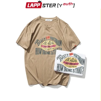 

LAPPSTER Men Japanese Streetwear Harajuku Tshirts Summer 2020 Mens Hip Hop Korean Fashions Cotton Tees Tops Casual T Shirt
