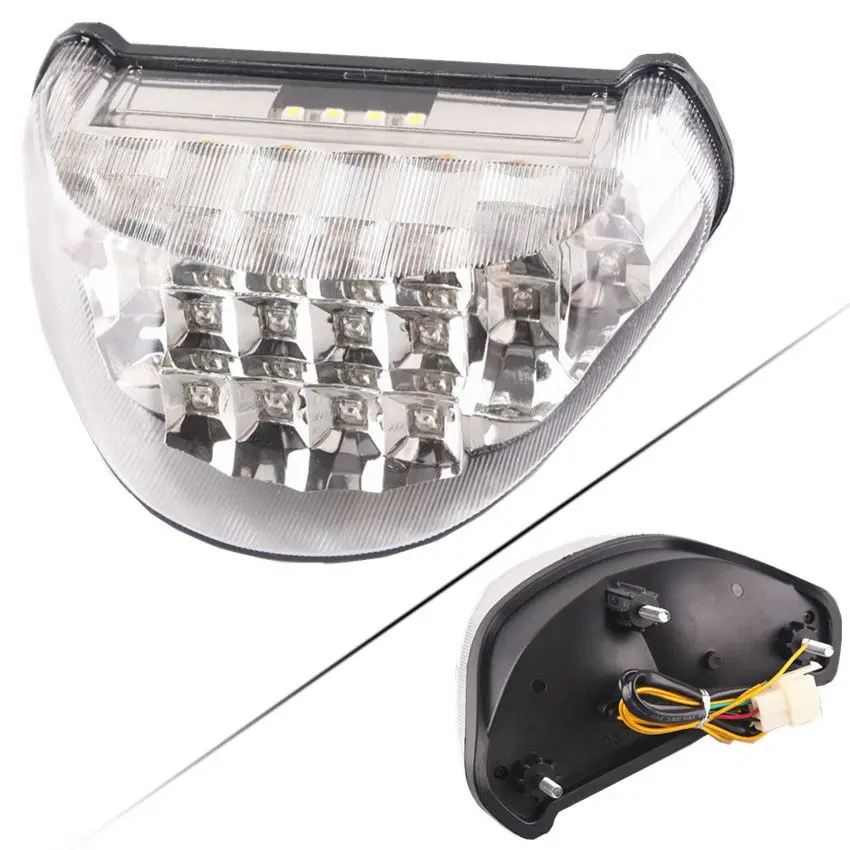 

Integrated LED Turn Signals Tail Light For Kawasaki Ninja ZX12R 2000-2005 2001 2002 2003 2004 Clear