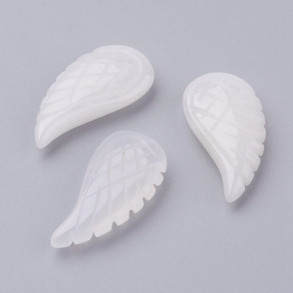 10pcs Natural Stone Quartzs Crystal Amethysts Angel Wing Pendants For Women Men Necklace Jewelry Making 24.5x12x5mm 2
