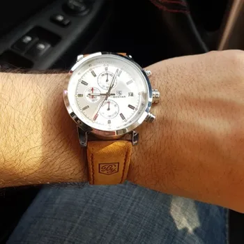 

2020 New BENYAR Top Luxury Brand Men Fashion Blue Watch Men's Business Quartz Chronograph Leather Wristwatch Relogio Masculino