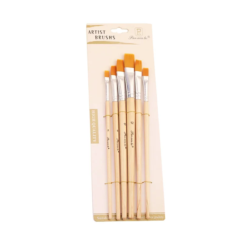 Multifunctional brush nylon hair flat peak oblique art painting watercolor oil brush painting supplies student tools