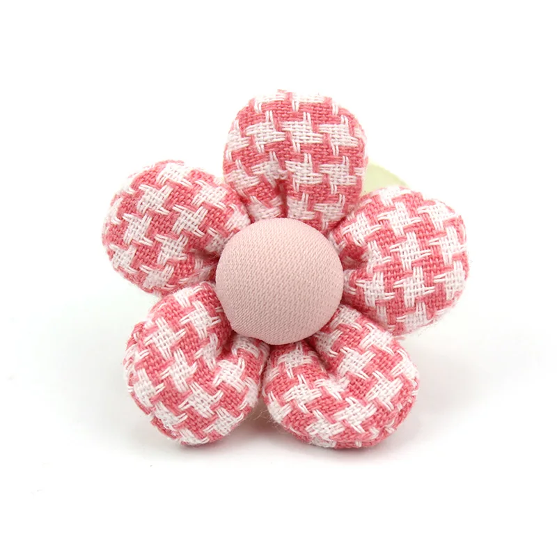 15Pcs 4cm Handgemachte Blumen Gepolsterte Appliques Für DIY Headwear Haarnadel Kleidung Patches Handwerk Dekor Ornament Zubehör – Detail 5