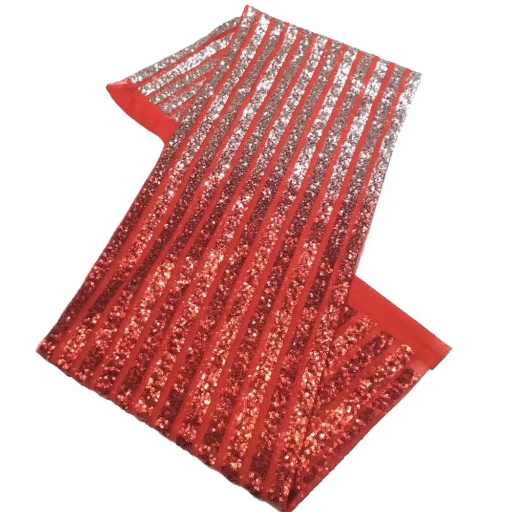 

2020 Newest African Lace Fabric High Quality Lace changing With Sequins color Latest French Tulle Lace Fabric For Party dress