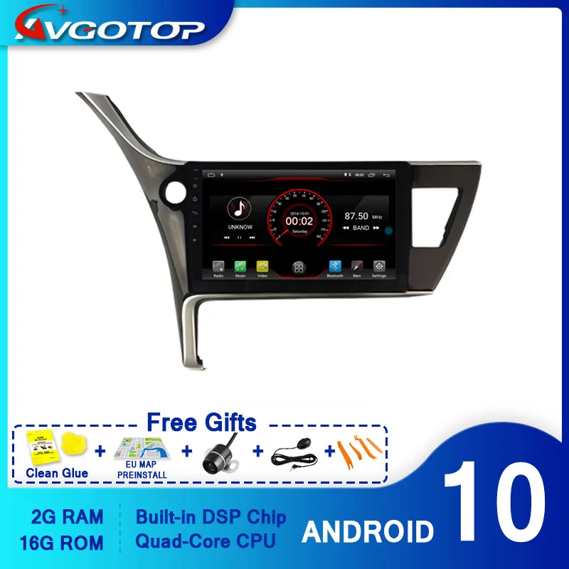 AVGOTOP Android 10 Bluetooth GPS автомобильный Радио dvd плеер для TOYOTA COROLLA 2017|Мониторы авто| |