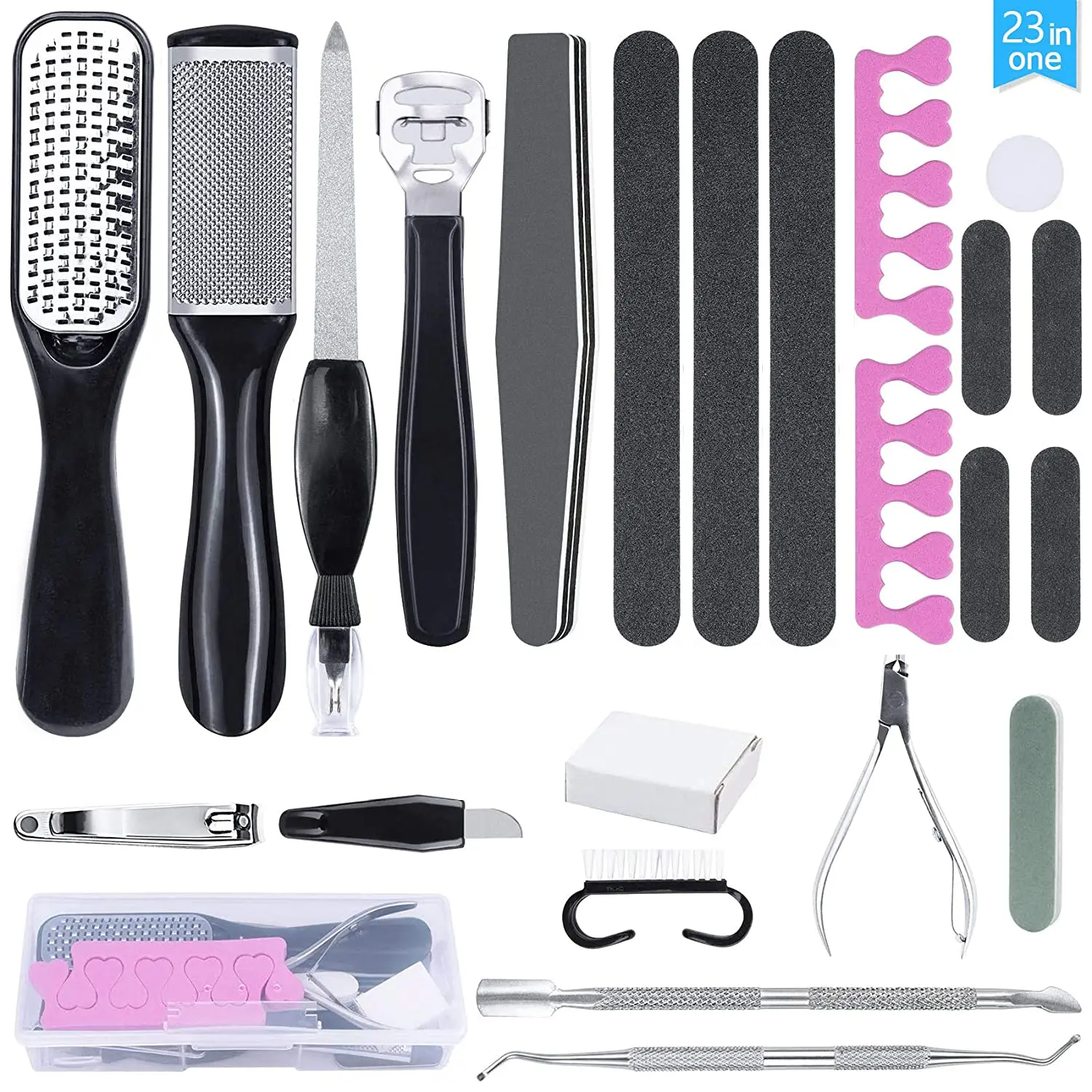 Kit De Manucure Et Pédicure Professionnel, 23 En 1, Gommage Des Pieds