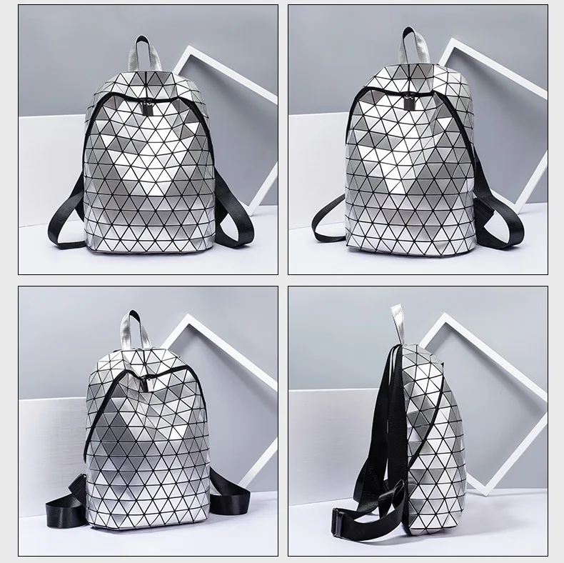 

Luminous Backpacks Women Geometric Laptop Backpack For Men Shoulder Backpack School Holographic Rucksack Female Trave School Bag