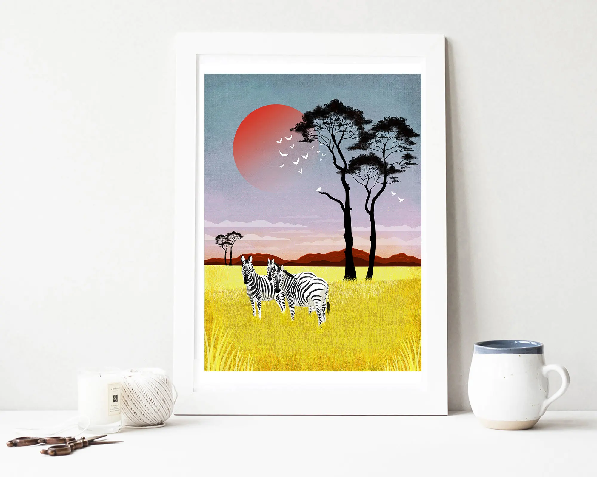 Serengeti принт | Изящного искусства Национальный парк Постер с зеброй Танзания Дом и
