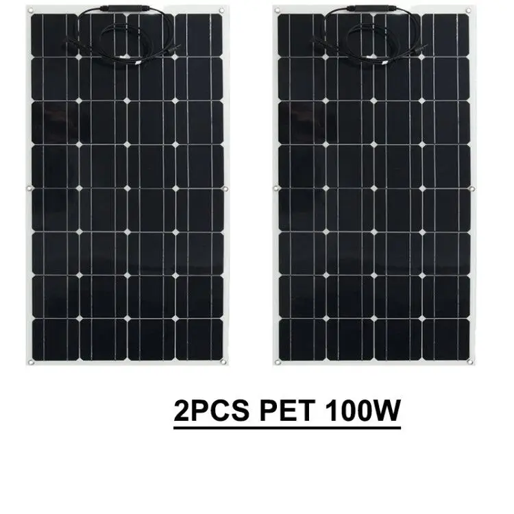 2pcs PET Jingyang 18 в 100 Вт Высокая эффективность монокристаллического кремния гибкие солнечные панели для морской Караван Лодка 12 В зарядка - Цвет: 2pcs PET