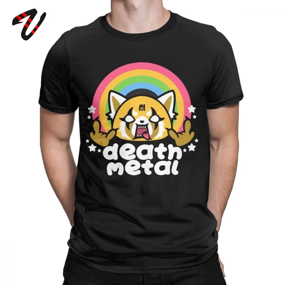 Футболка мужская с надписью Hard Rock агрессивная хлопковая тенниска Death Metal Aggretsuko