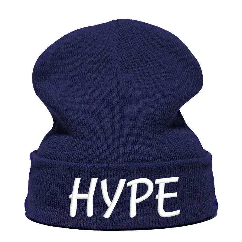 Шапка бини HYPE Skullie вязаная шапка носок Осень зима вышивка в стиле панк для мужчин