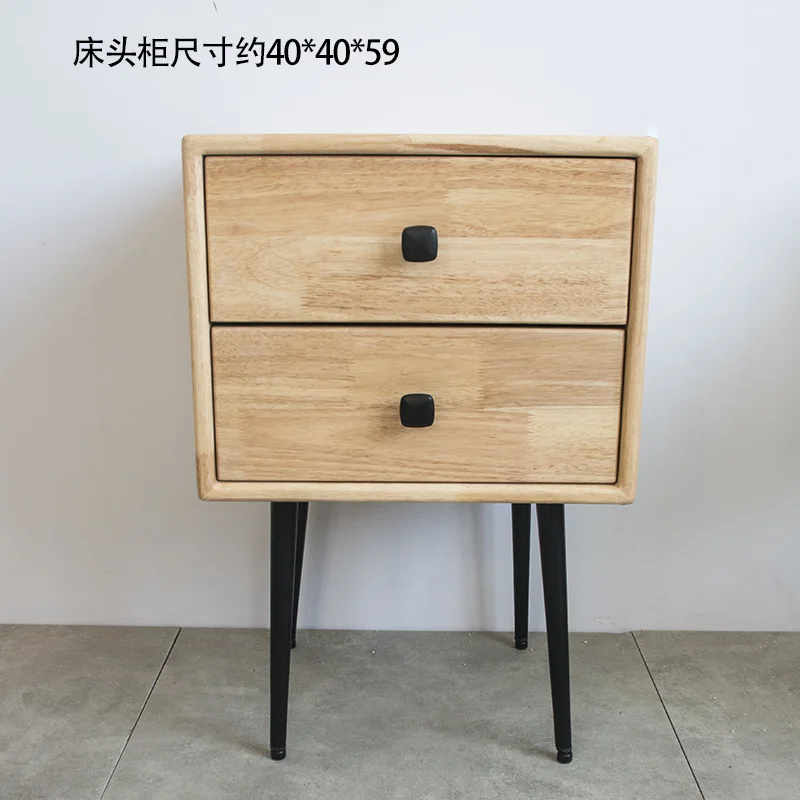 JOYLIVE Bedside Table Nordic Simple Modern Net Red INS Wind Bedroom Solid Wood Bedside Cabinet Locker Small Apartment