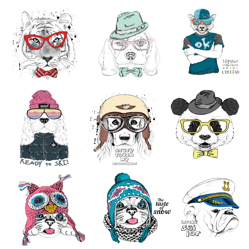 

Iron-on Transfers for Clothing Patches for Clothes Stickers Diy Hat Animals Patch Flex Fusible Transfer Vinyl Adhesive Stripe C