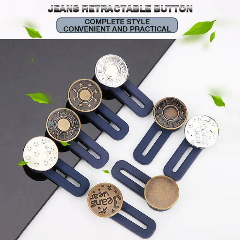 

10pcs Jeans Retractable Button Adjustable Detachable Extended Button for Clothing Jeans M8617