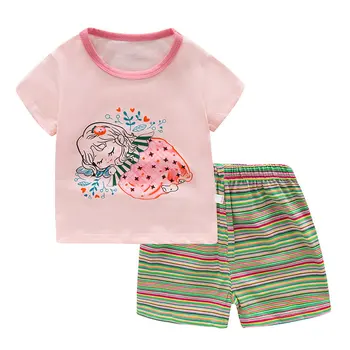 

SAILEROAD 2020 New Summer Cute Girl Princess Pajamas For Girls Boys Cotton Pyjamas Children Homewear Sleepwear Clothes Sets