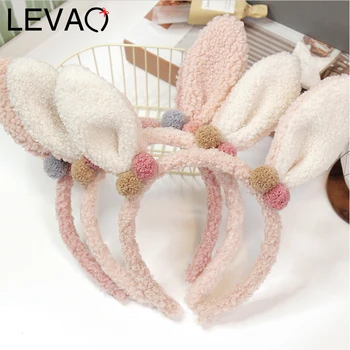 

Levao Cashmere Rabbit Ear Headband Christmas Party Hair Band Lovely Girls Head Hoops Headwear Hair Bezel Hair Accessories