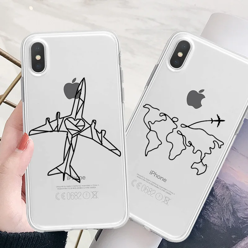 Дорожная карта противоударные Нескользящие простые чехлы для iPhone XR XS Max X 6 6s 7 8 Plus