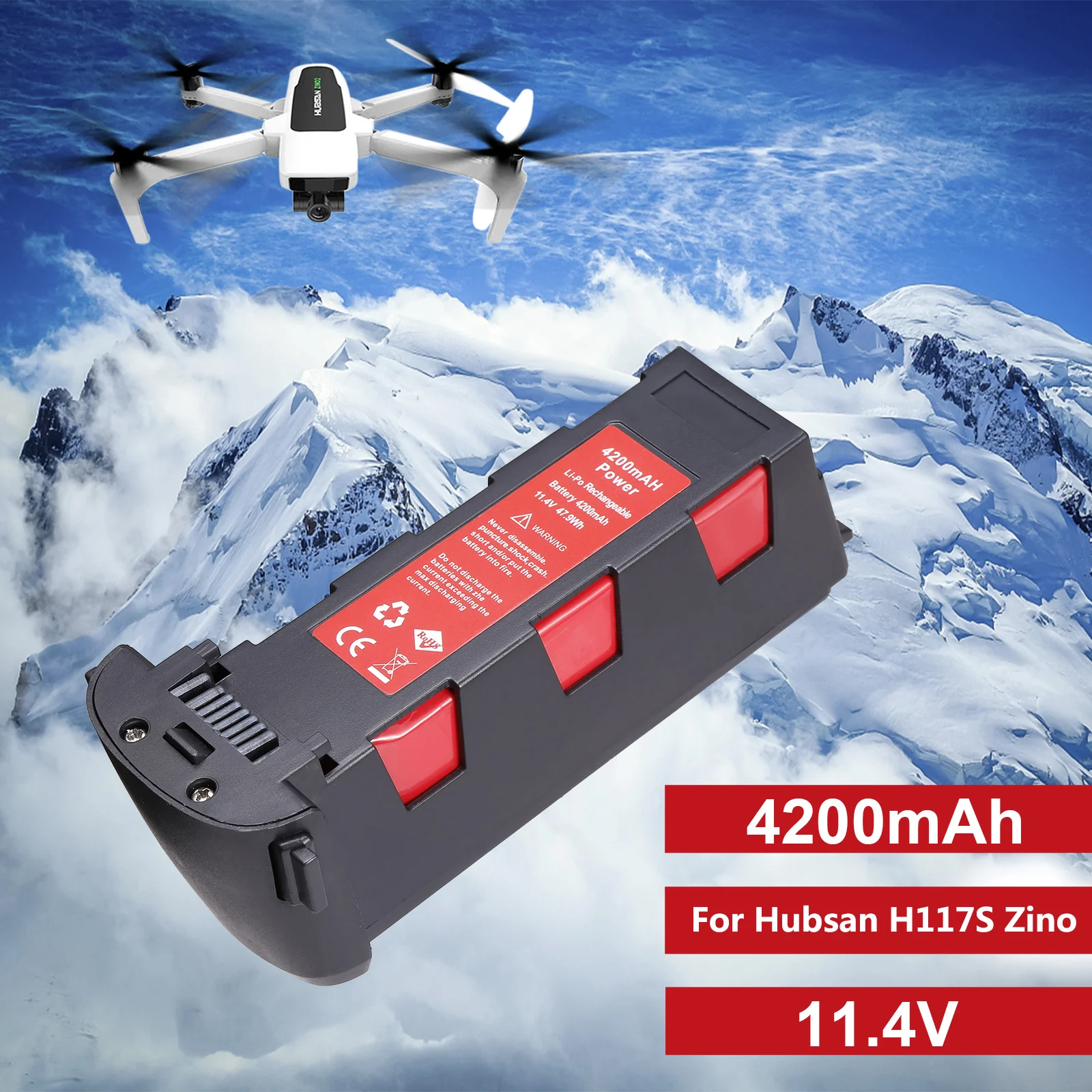 Upgrade 11.4v 4200mAh Battery for Hubsan H117S Zino GPS RC Quadcopter Spare Parts 11.4V For FPV Racing Camera Drones | Игрушки и хобби