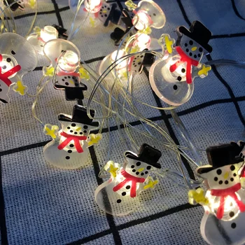 

6.56ft 20 LED Cute Snowman Ornament String Fairy Lights Battery Operated DIY Home Garden Xmas Christmas Holiday Party Decor