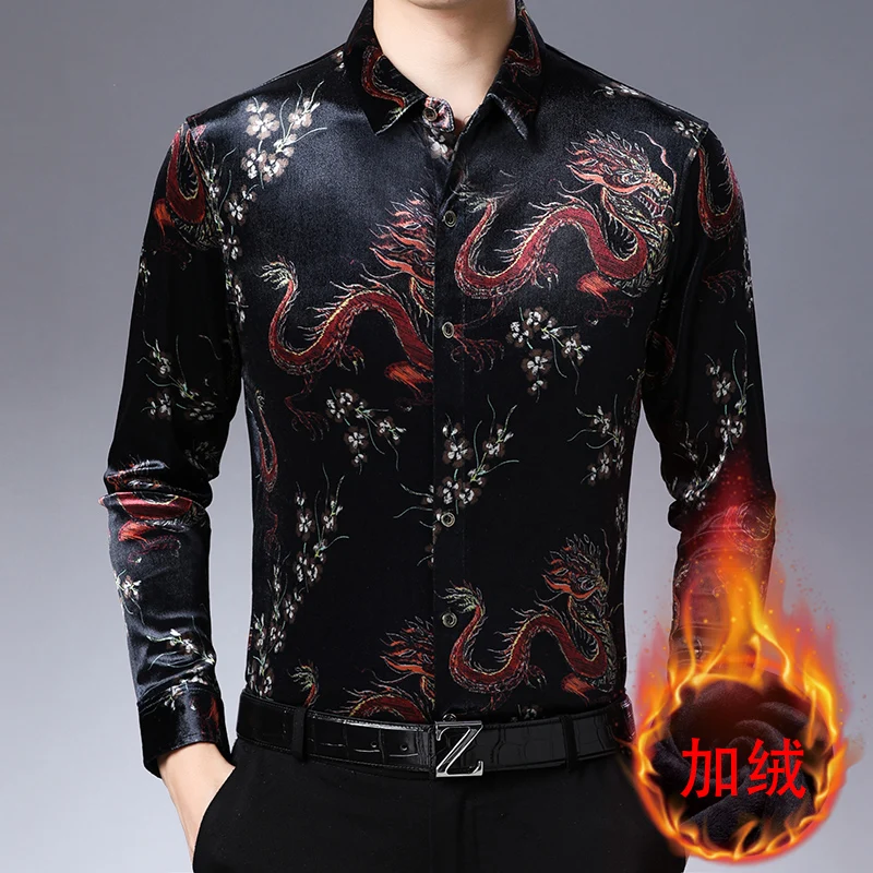 camisa de terciopelo hombre