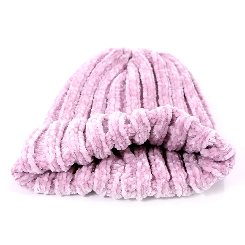 Winter Beanies Hat Scarf Set Kids Women Winter Chenille Knitted Hat Cute Casual Solid Color Skullies Beanies Scarf Two piece Set