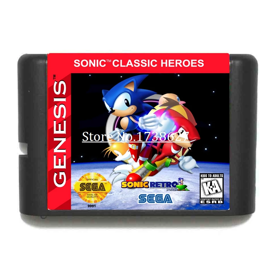 Картриджи для игр Sonic Classic Heroes 16 бит игровых консолей Sega MegaDrive и Genesis|Картриджи| |