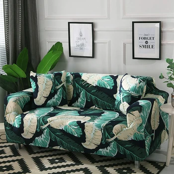 

Green Leaf Sofa Cover Cotton Set Elastic Couch Cover Sofa Covers for Living Room Pets cubre sofa Sofa Towel 1/2/3/4-Seater 1PC