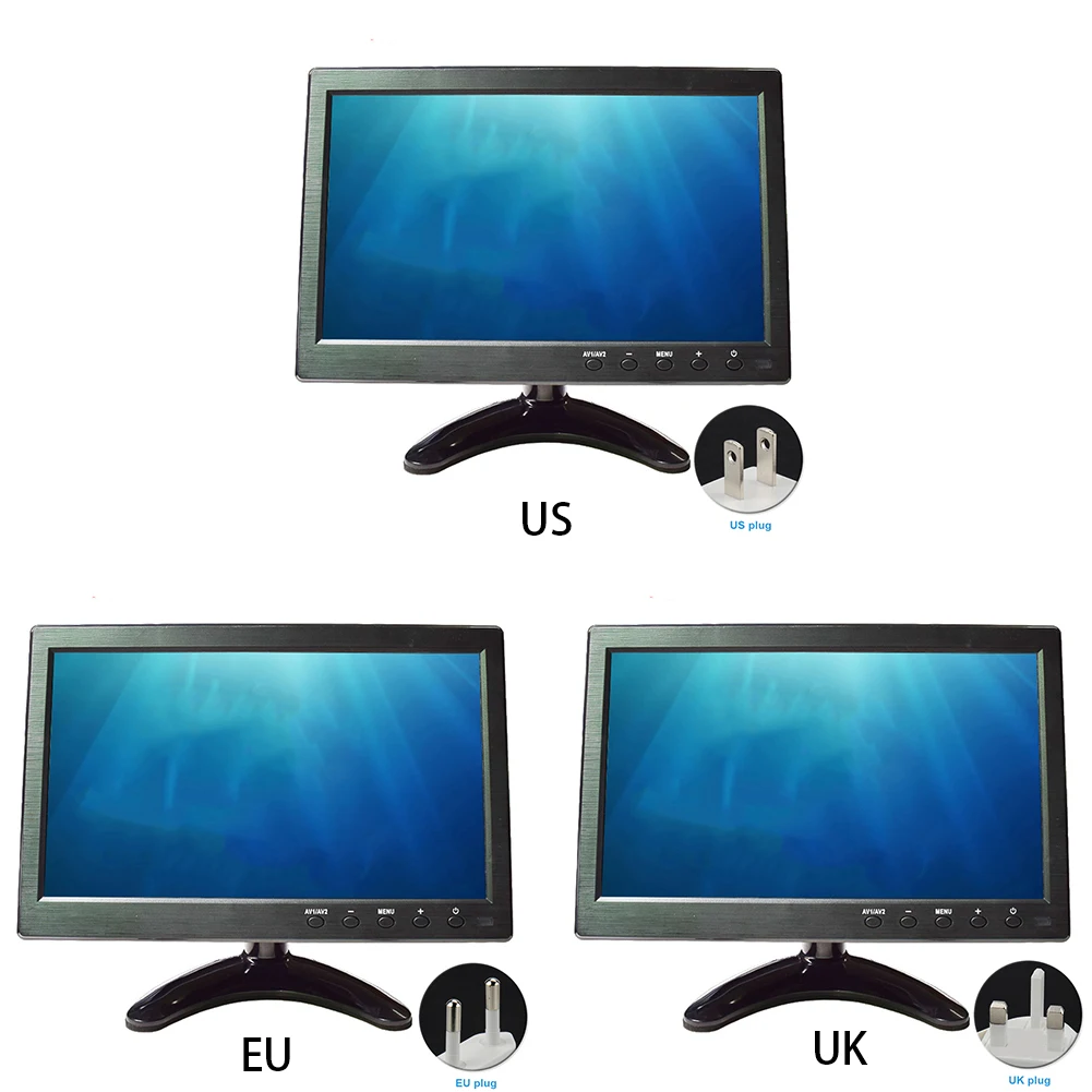 10.1inch Video Audio Portable HDMI Input Ultra-thin LCD Monitor Remote Control VGA BNC Adjustable Angle For PC TV 1024x600 Buses
