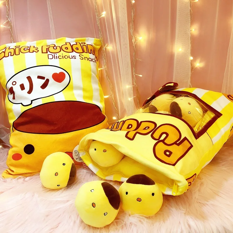 

A Big Bag of Chickens Pudding Pillow Containing Eight Expression Chickens Doll Snacks Pillow Children Birthday Gift
