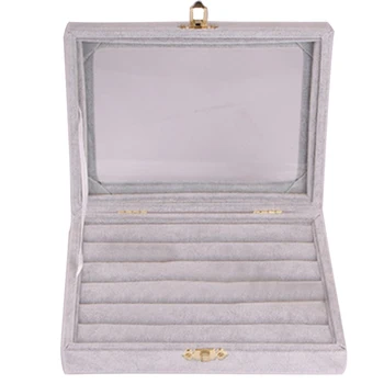 

Jewelry Case Organizer For Earrings/Rings Fabala One-tier Velvet Display Holder Box