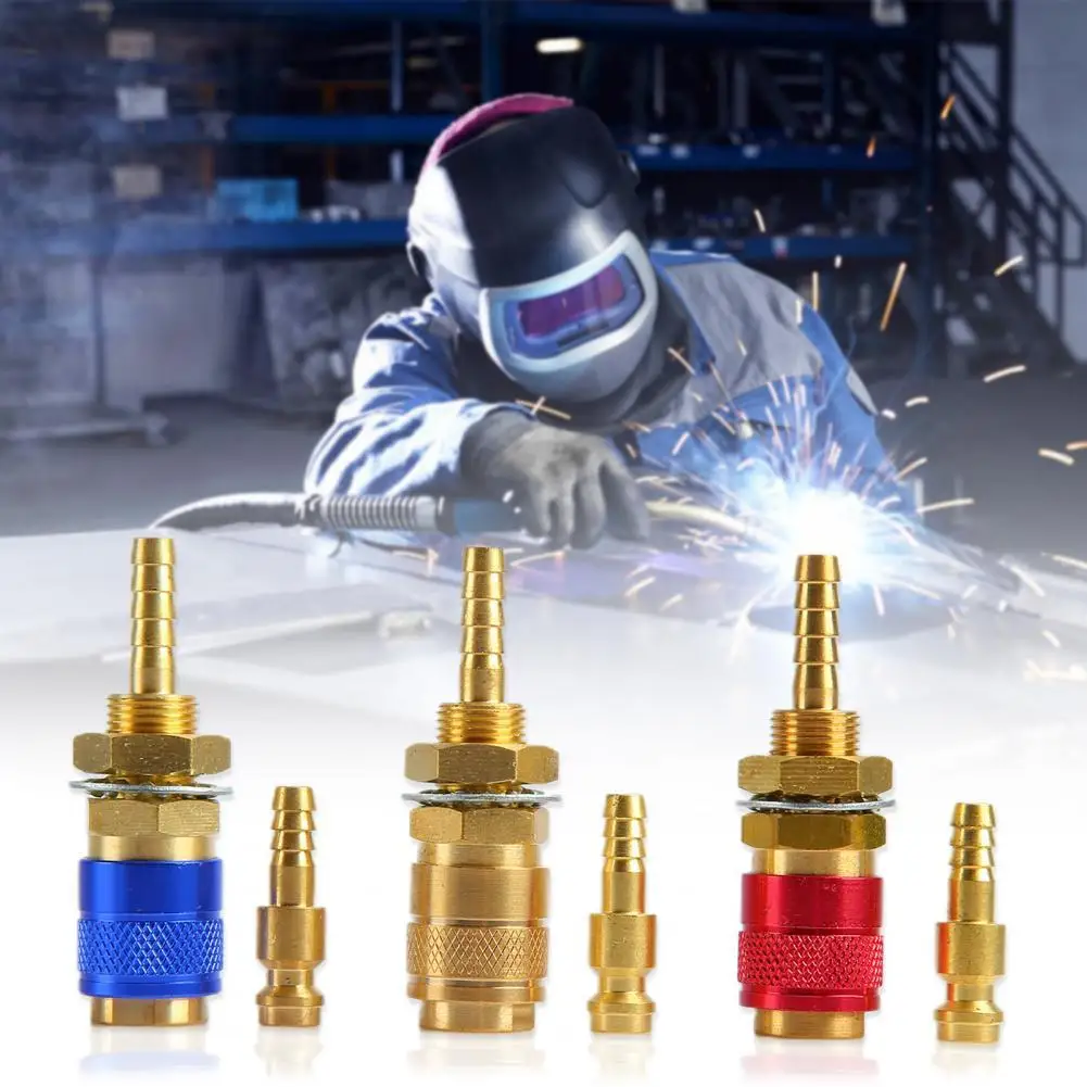 2Pcs 6mm Water Cooled Gas Welding Torch Quick Fitting Hose Connector Adapter