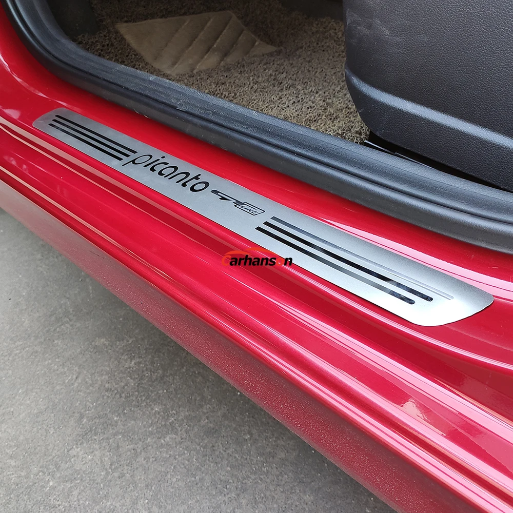 Авто Стайлинг автомобиля наклейки стальные аксессуары для Kia Picanto Gtline Xline Gt X линия порога прокладка педали крышка защита накладка