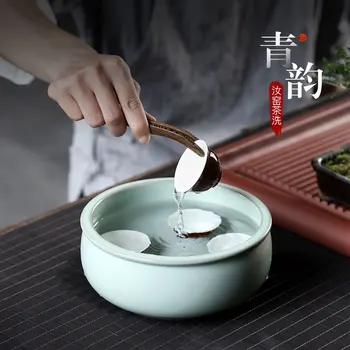 

Chang tao 】 water jar tea wash zen your kiln ceramic wash large household utensils accessories green rhyme cup