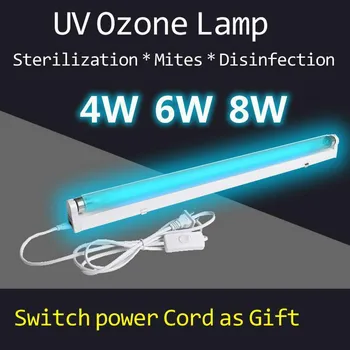 

6W 8W Ozone UV Quartz Lamp Sterilizer Disinfection Light 110v 220v