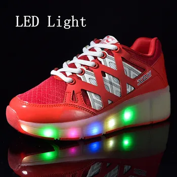 

Children Glowing Sneakers Kids Roller Skate Shoes Children Led Light up Shoes Girls Boys Sneakers with Wheels tenis infantil