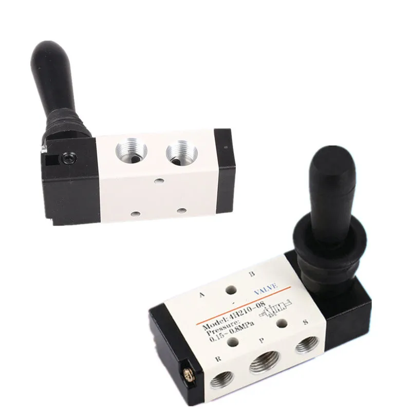 Valve Pneumatique Manuelle 3H210-08 - 2 Positions, 3 Voies, Raccord G1/4", Commande Par Levier