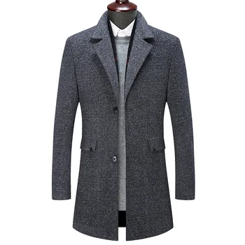 

2019 New High Quality Long Wollen Jas Heren Winter