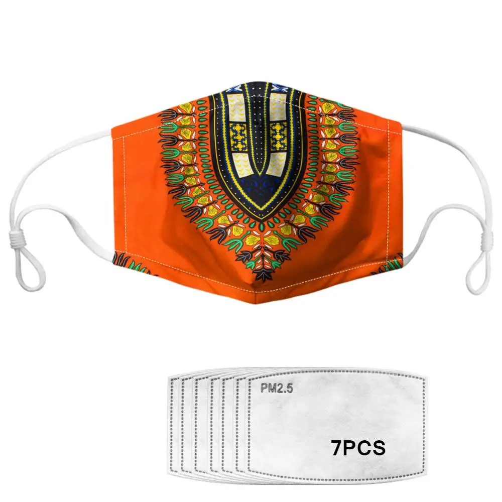

JUNSRM African fashion pattern Custom Reusable Mouth Face Cover Comfortable Anti-Dust Anti-saliva Anti Infection Windproof
