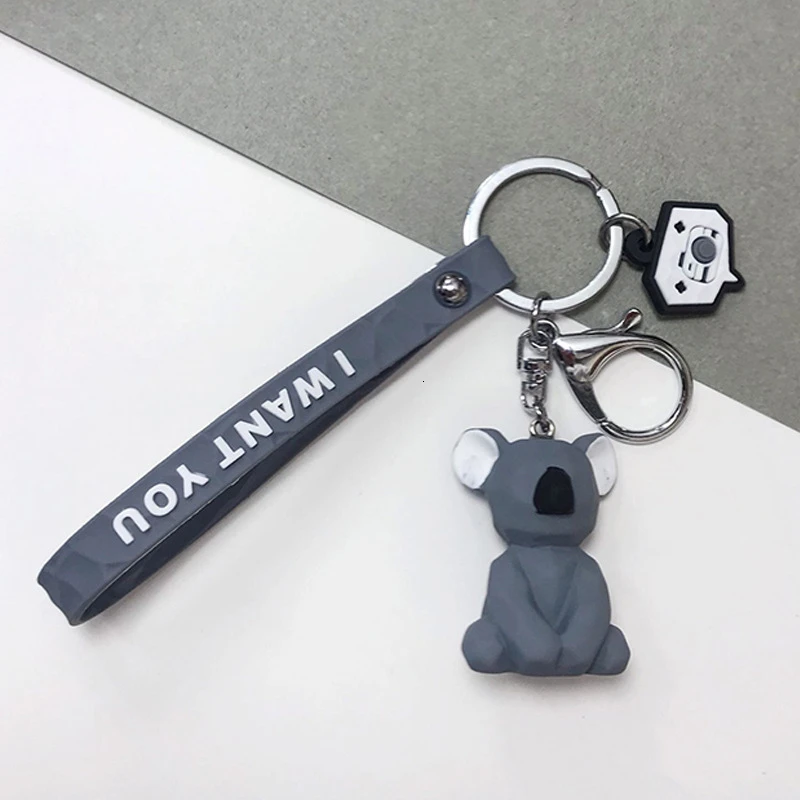 Koala Милый брелок для ключей динозавры, брелок для ключей, модный мультяшный ПВХ брелок для ключей, брелоки животные для женщин, мужская сумка, брелок для телефона, автомобильный брелок - Цвет: Koala