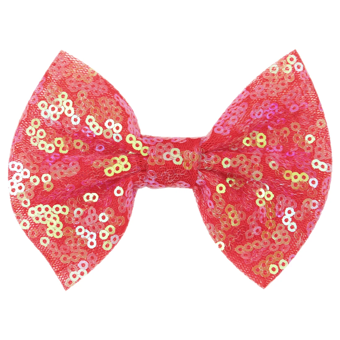 8pcs/set Girls Glitter Bows Princess Sweet Knot Design 4 Inch Bow WITH/WITHOUT Clips Shiny Sequin Rainbow Pink Color Hairbow