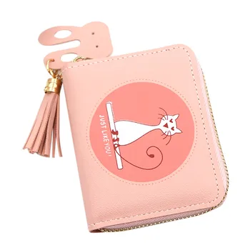 

Wallet Women Women’ S Outdoor Fashion Trend Solid Color Fringed Leather Card Wallet Purse Designer monederos para mujer#20