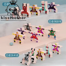

Kisteether Children's Hercules Ninja Jenga Balanced Building Blocks Figure Toys Education Parent-Child Interaction Jenga High