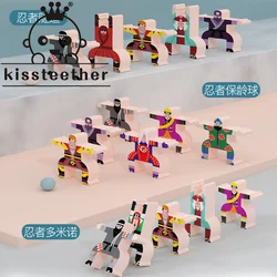 Kisteuther crianças hercules ninja jenga balanceado blocos de construção figura brinquedos educação pai criança interação jenga alta