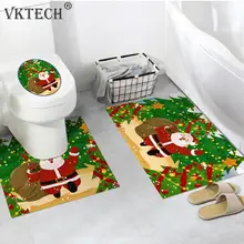 Рождество Санта Клаус крышка унитаза стикер Самоклеющиеся ванная комната нескользящий пол в туалете стикер рождественские украшения для дома
