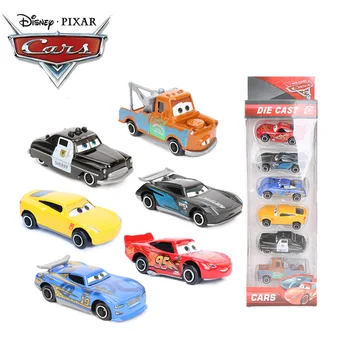 

7cm Pack of 6 Disney Pixar Cars 3 Toys Mater Lightning McQueen Jackson Storm Cruz Ramirez Diecast Metal Car Model Christmas Gifs