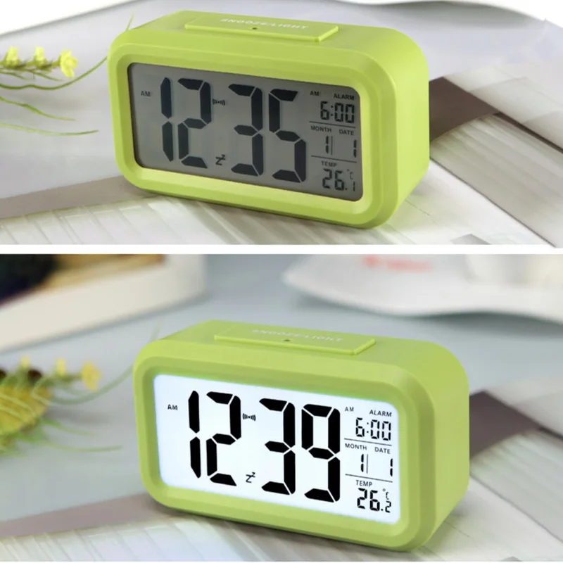 Alarm Clock LED Digital Alarm Clock Large Display with Calendar for Home Office Travel 135x75x45mm 1Pcs